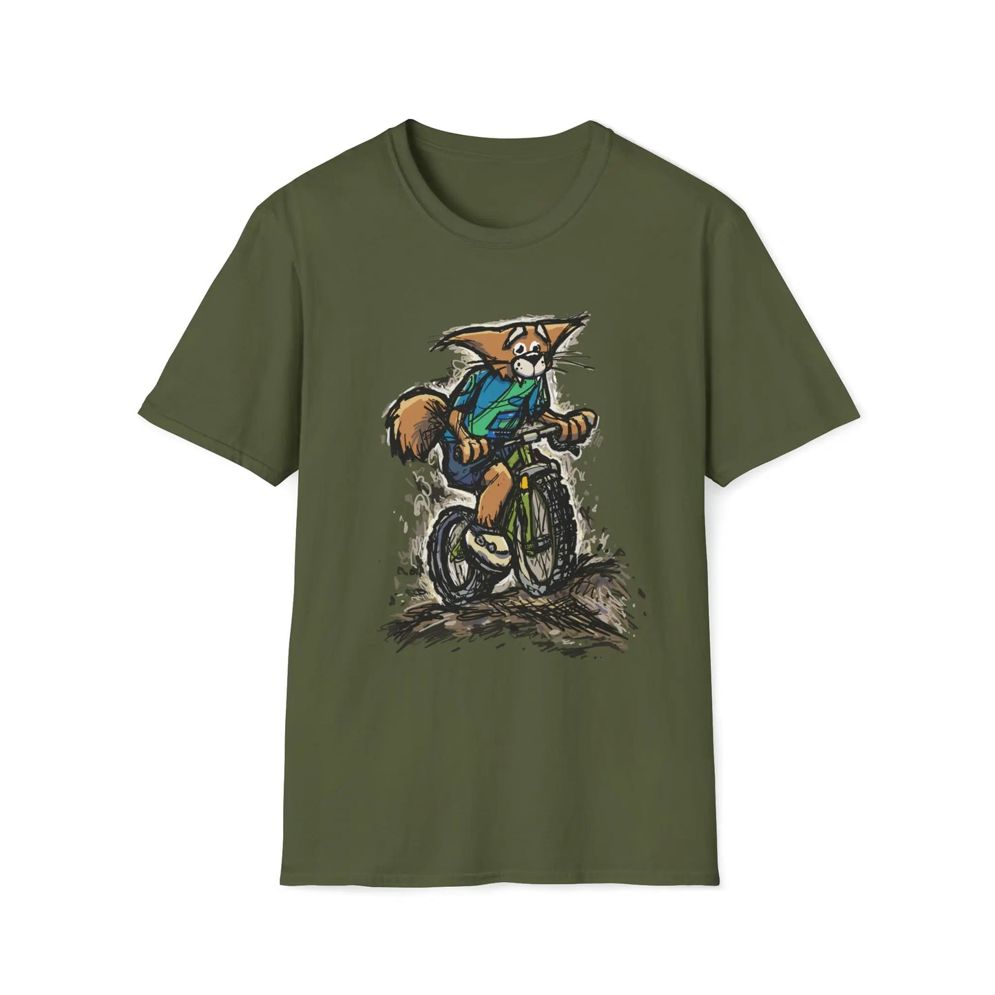 A Fox Racing on a Mountain Bike - Mountain Bike T-Shirt