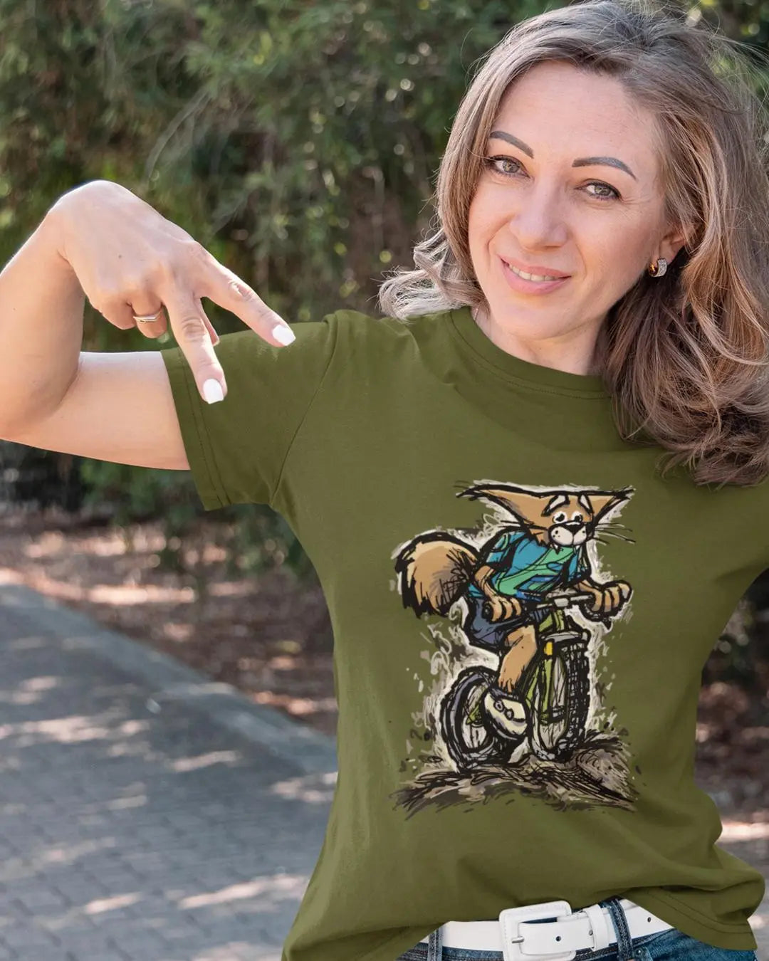 A Fox Racing on a Mountain Bike - Mountain Bike T-Shirt
