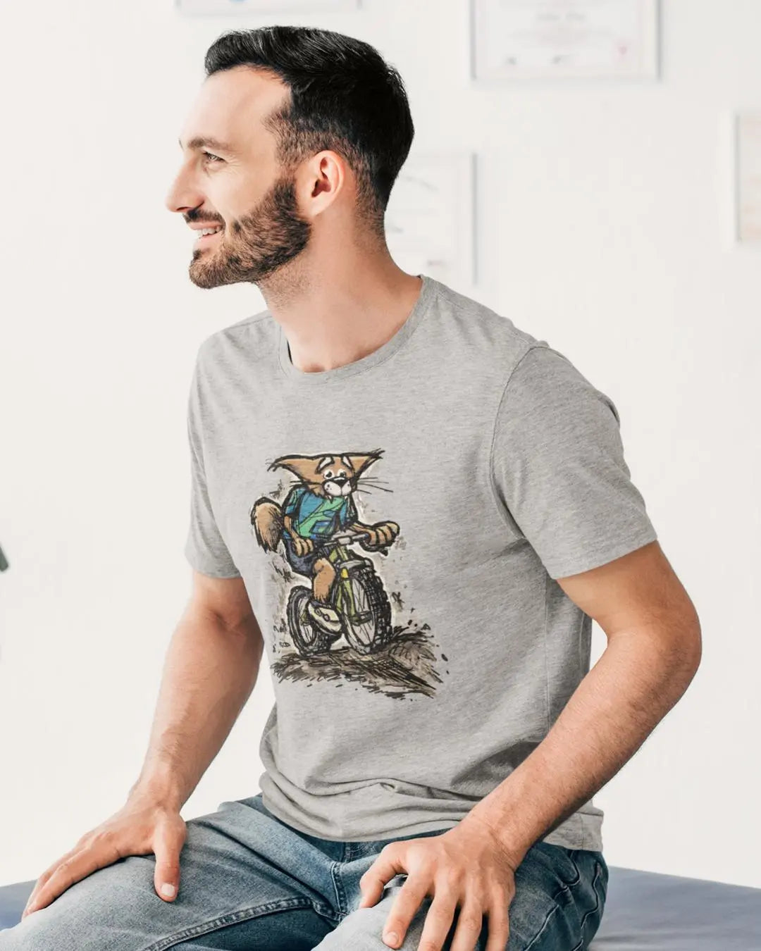 A Fox Racing on a Mountain Bike - Mountain Bike T-Shirt