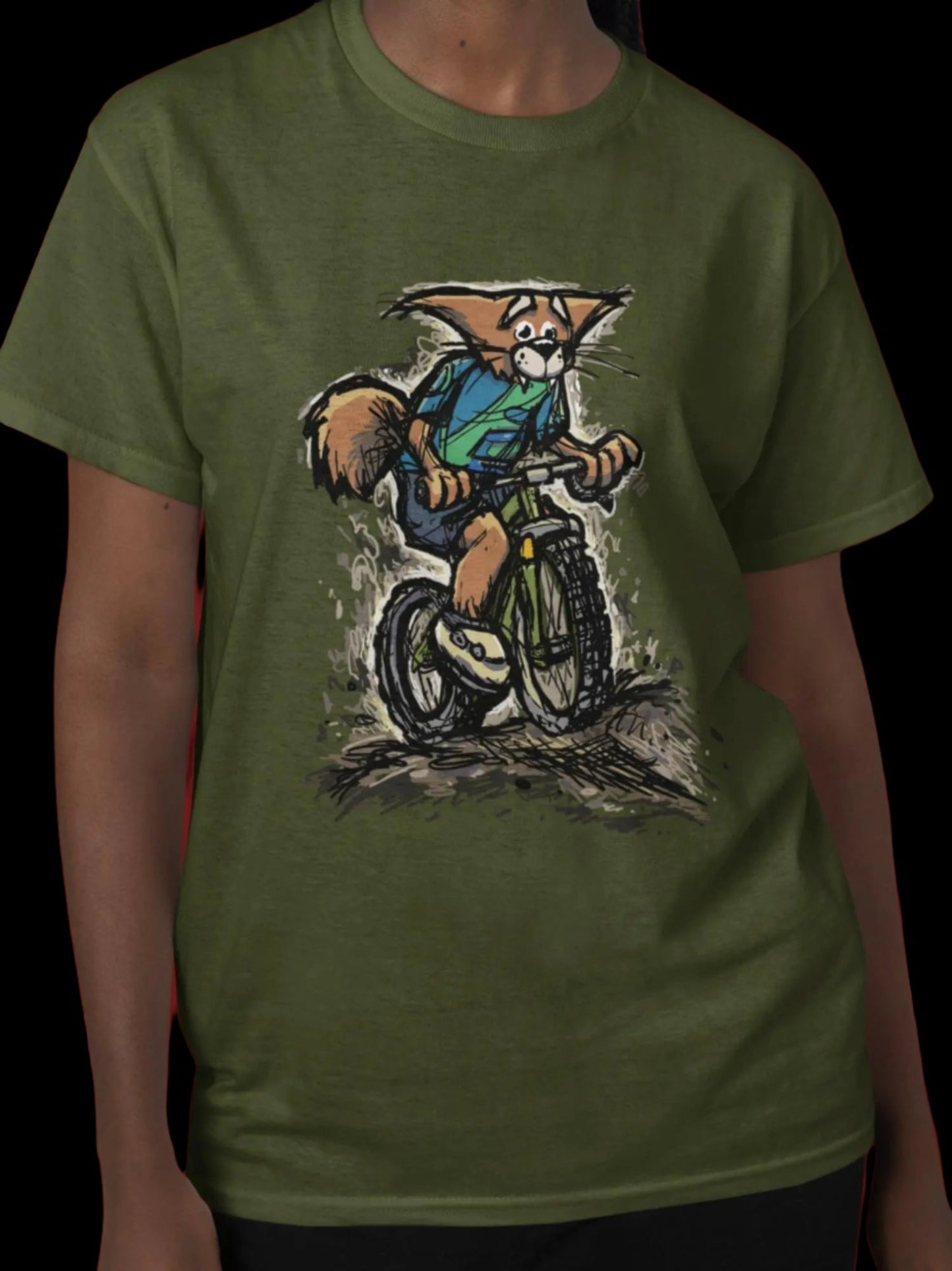 A Fox Racing on a Mountain Bike - Mountain Bike T-Shirt