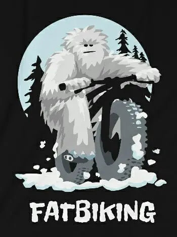 A Yeti on a Fatbike Bicycle T-Shirt - Geeks'n'Gears - bicycle bike biking