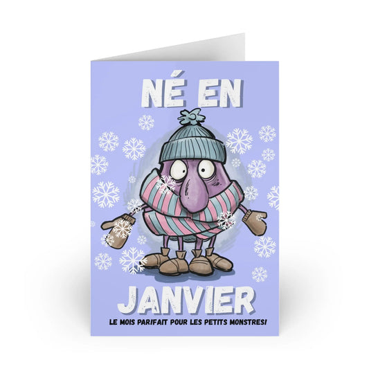 Funny January Birthday Greeting Cards - 1 or 10 Pack
