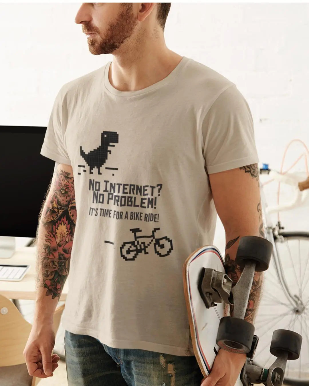 No Internet? No problem! It's time for a bike ride! Bicycle t-shirt