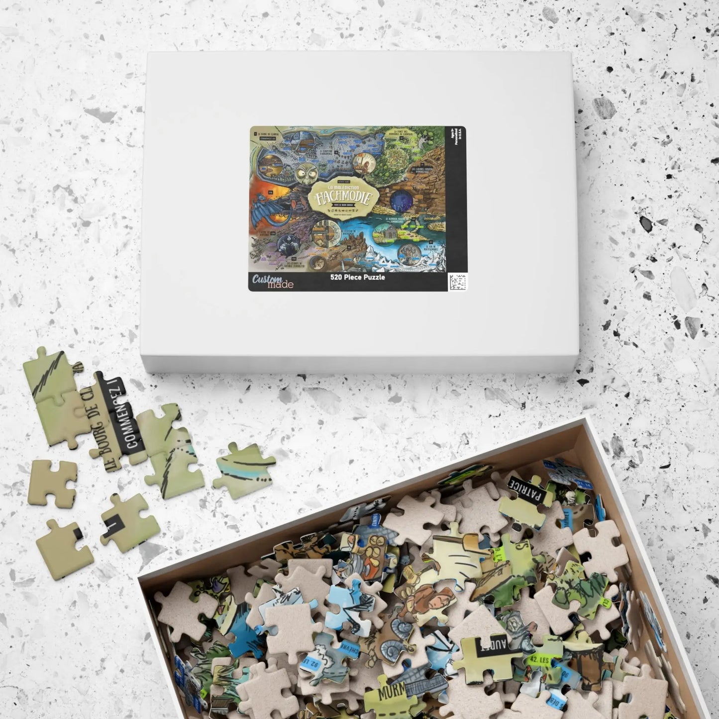 Puzzle illustré – Les terres d’Hashmodie – 520 pièces