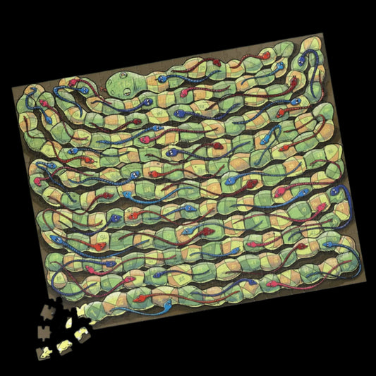 Serpent's Path: 2-in-1 Puzzle & Board Game Adventure - 520 pieces