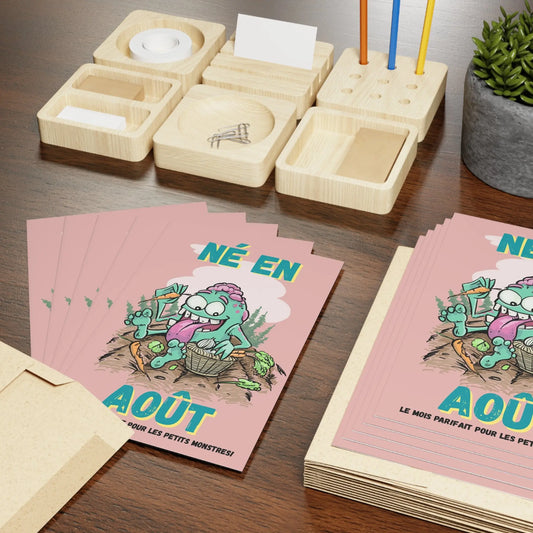 Whimsical Birthday Greeting Cards - Perfect for August Born Monsters (1 or 10-pcs)