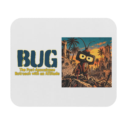 BUG Retro Robot Mouse Pad — Vintage Post-Apocalyptic Sci‑Fi Desk Mat