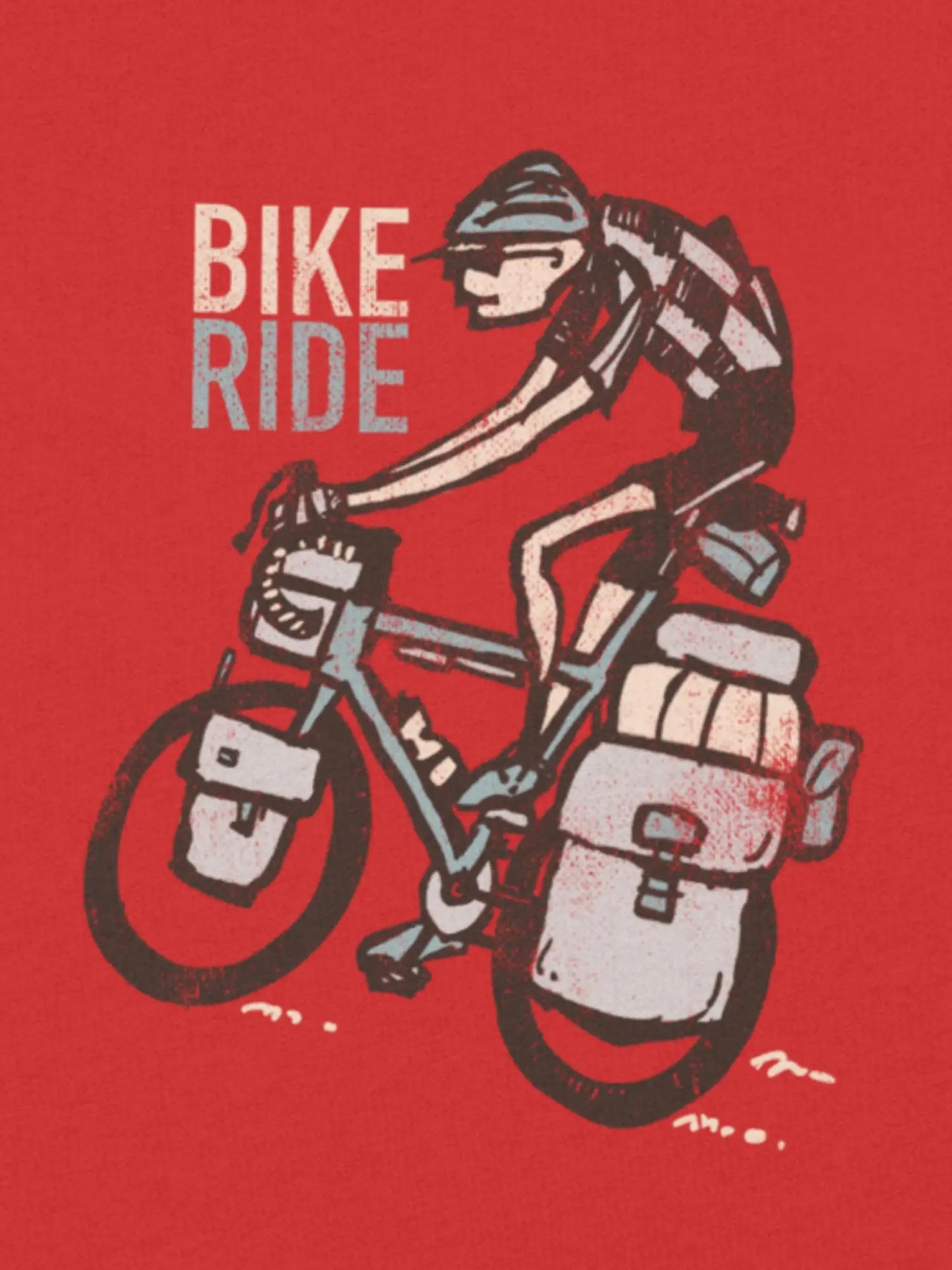Bike Touring Man Climbing a Hill Bicycle T-Shirt