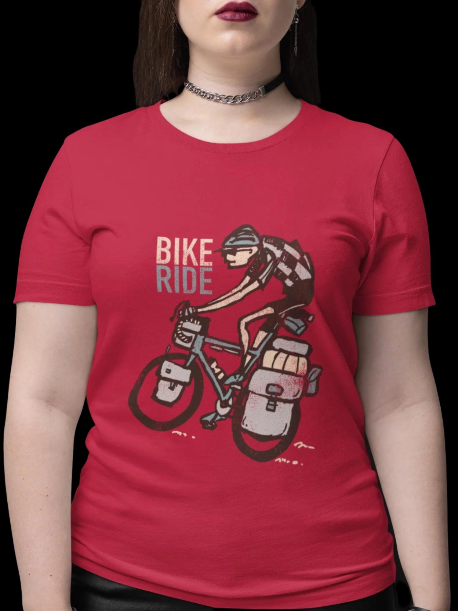 Bike Touring Man Climbing a Hill Bicycle T-Shirt
