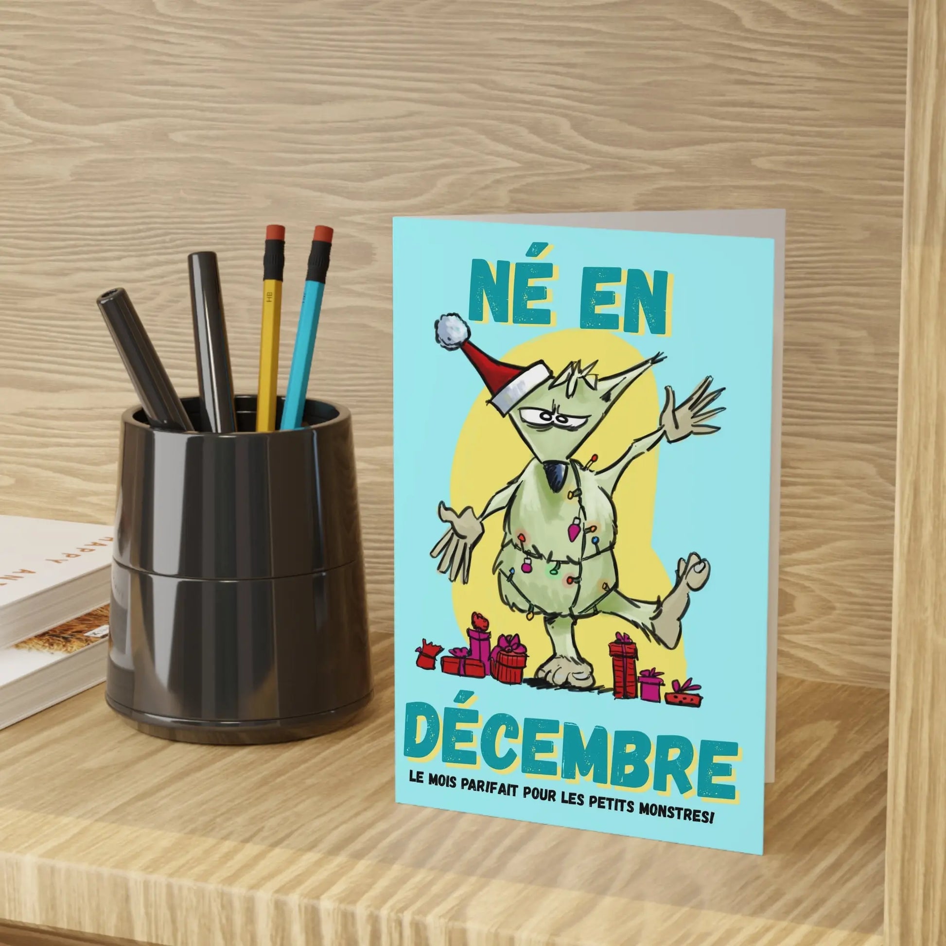 December Birthday Greeting Cards, Fun Holiday Cards, Cute Character Designs, Christmas Cards, Unique Festive Cards
