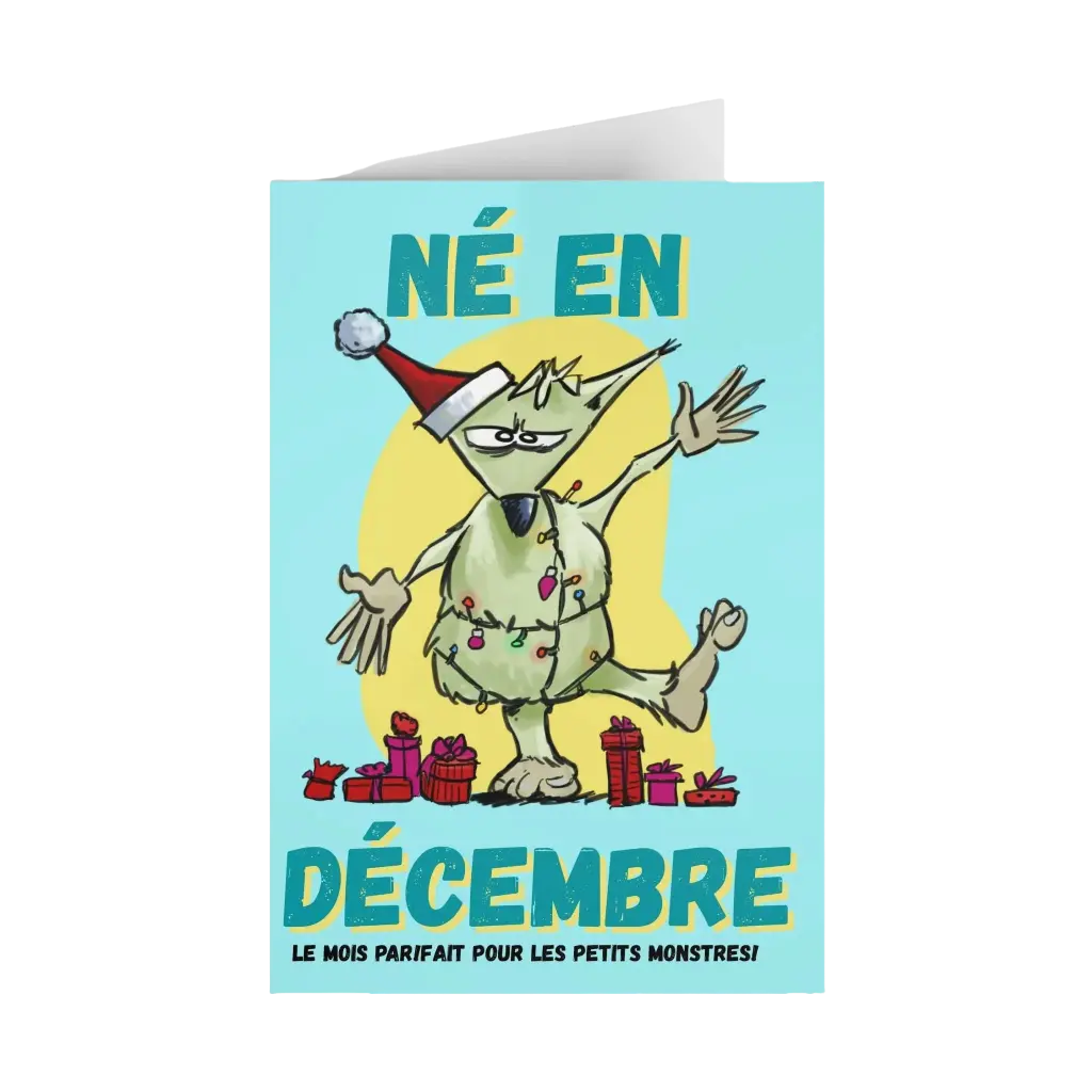 December Holiday Monster Card - Pack of 1 or 10