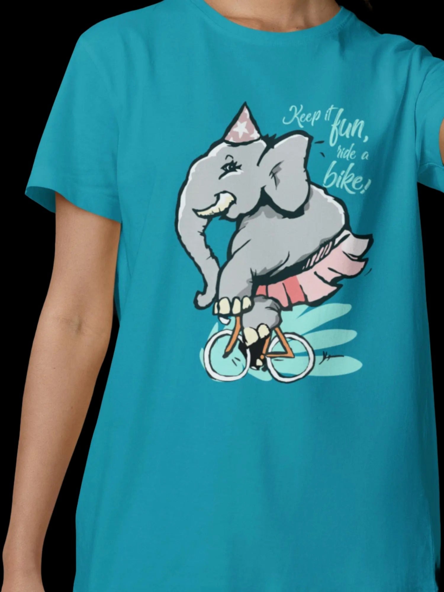Elephant on bike - Bicycle t-shirt