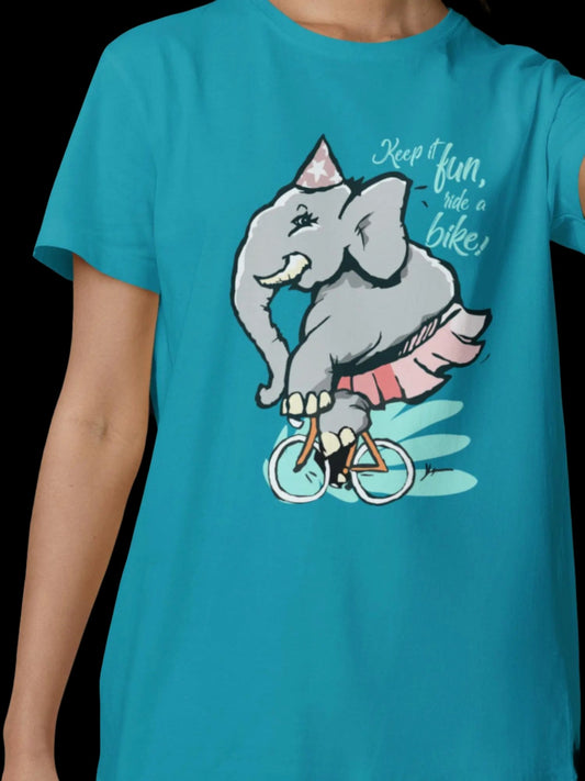 Elephant on bike - Bicycle t-shirt