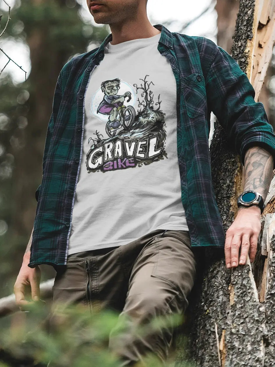 Frankenbike - Frankenstein on a gravel bike - Bicycle t-shirt