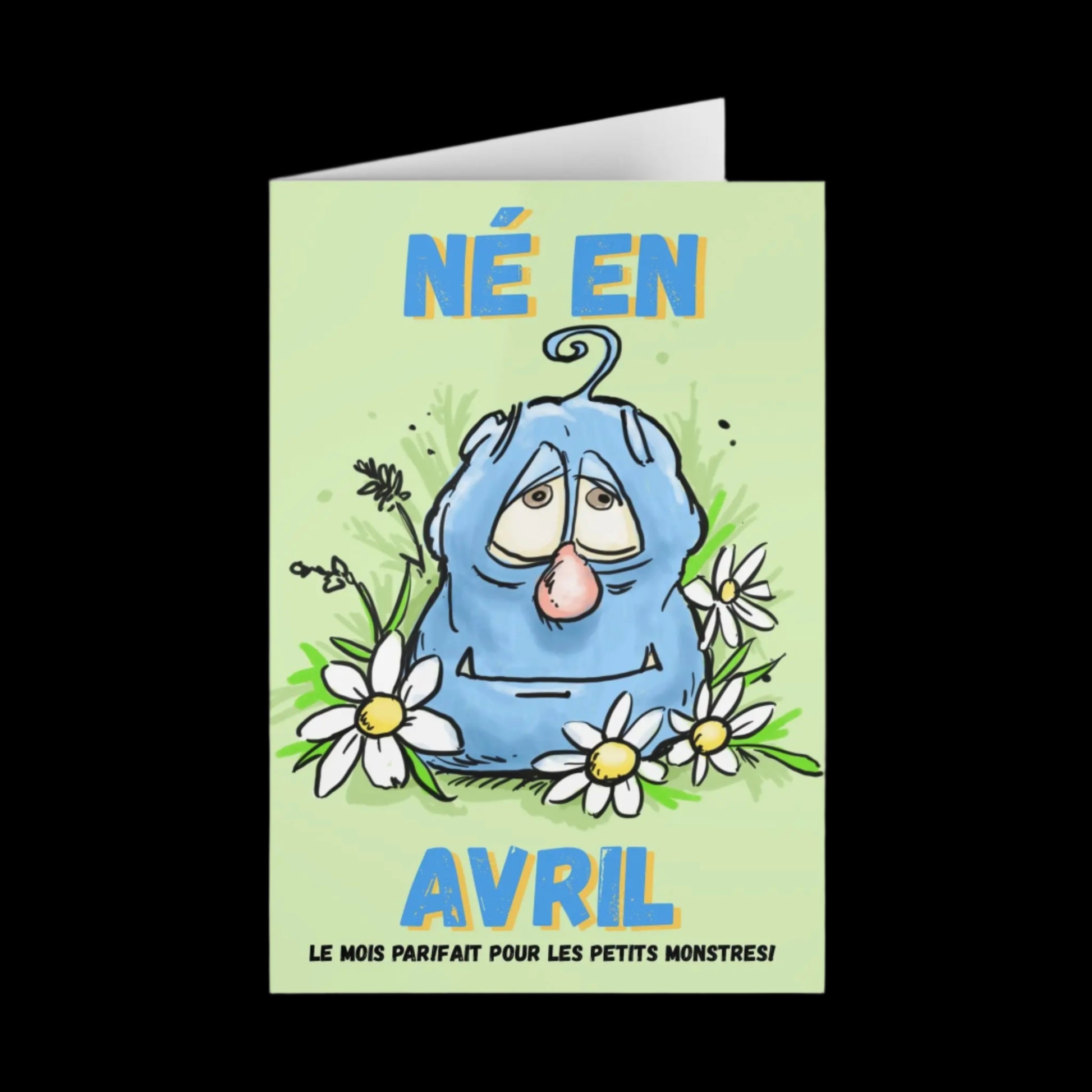 Fun April Birthday Greeting Cards (1 or 10-pcs) - Perfect for Kids & Monsters Theme