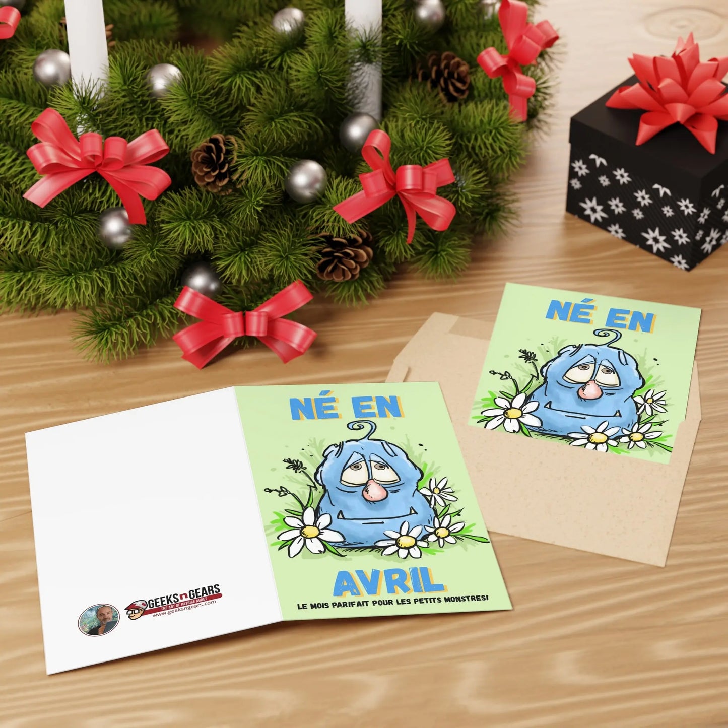 Fun April Birthday Greeting Cards (1 or 10-pcs) - Perfect for Kids & Monsters Theme