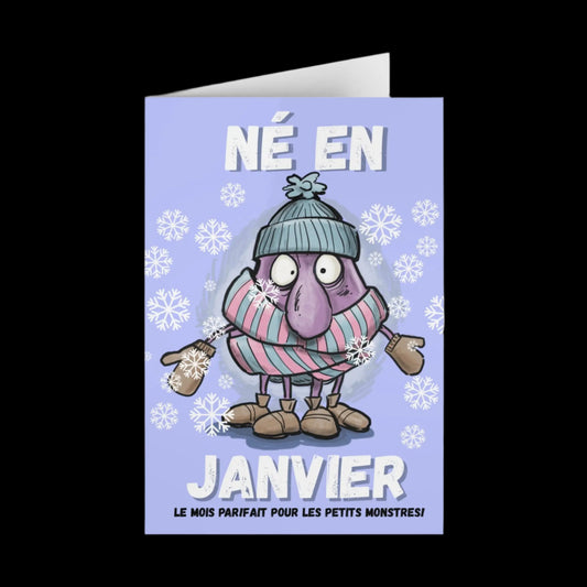 Funny January Birthday Greeting Cards - 1 or 10 Pack