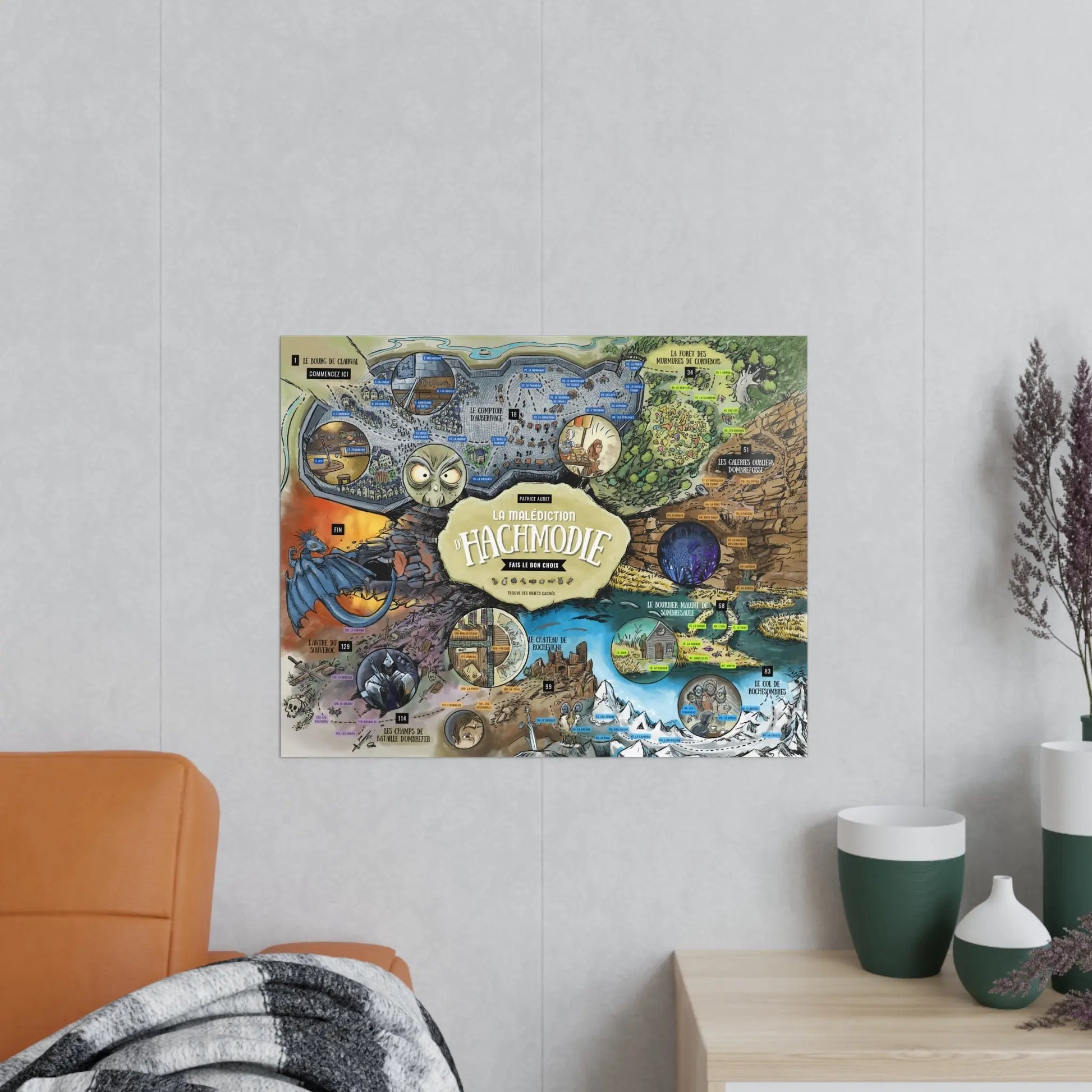 Hashmodie. Carte officielle en affiche couleur