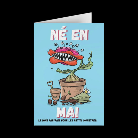 Né en Mai Greeting Cards - Fun 1 or 10-Piece Set for Birthday Celebrations