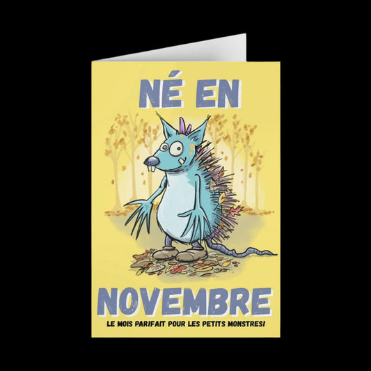 November Birthday Greeting Cards - Perfect for Little Monsters (1 or 10-Pcs)