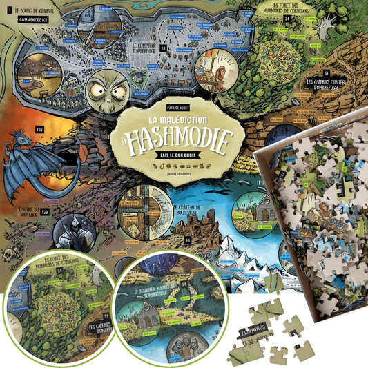 Puzzle illustré – Les terres d’Hashmodie – 520 pièces
