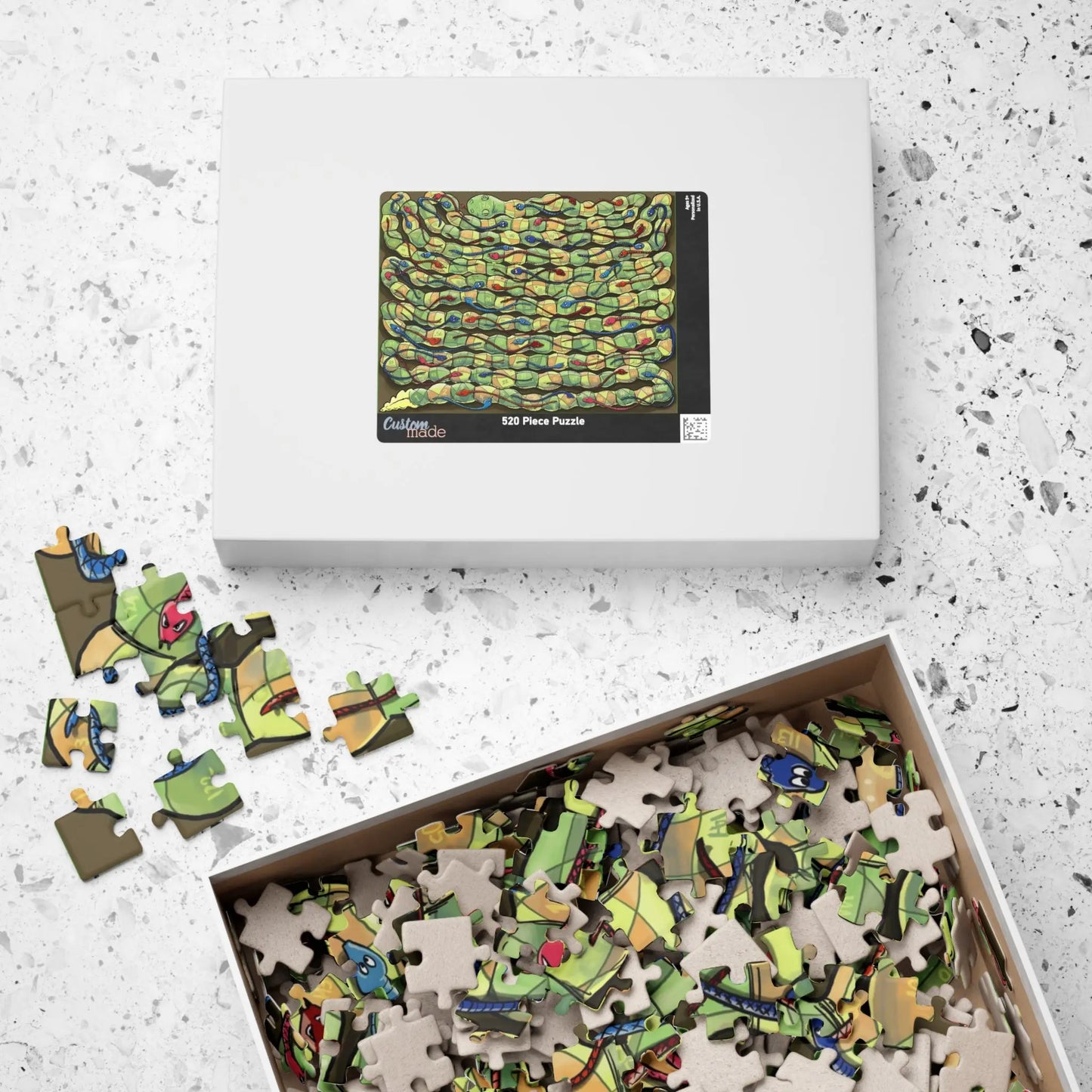 Serpent's Path: 2-in-1 Puzzle & Board Game Adventure - 520 pieces