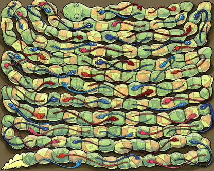 Serpent's Path: 2-in-1 Puzzle & Board Game Adventure - 520 pieces