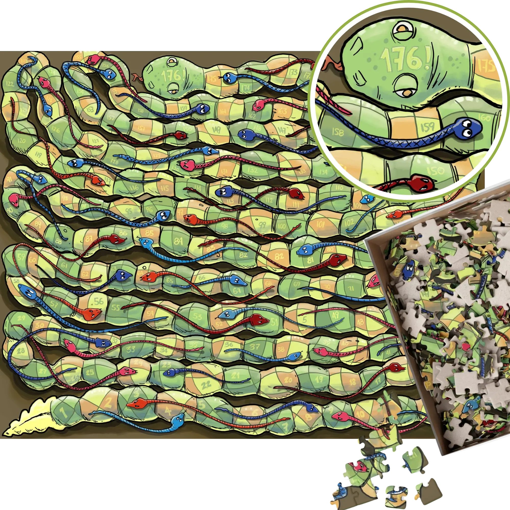 Serpent's Path: 2-in-1 Puzzle & Board Game Adventure - 520 pieces