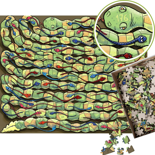 Serpent's Path: 2-in-1 Puzzle & Board Game Adventure - 520 pieces