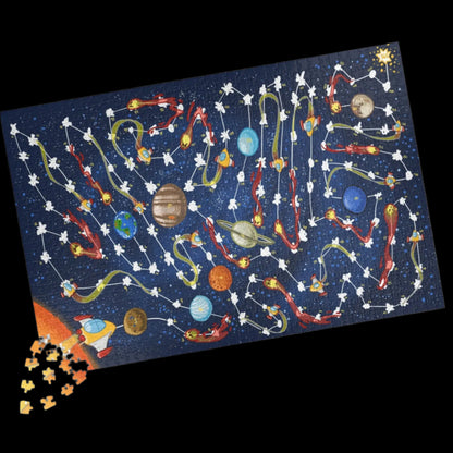Space Explorer 2-in-1 Puzzle & Board Game Adventure - 1014 pieces