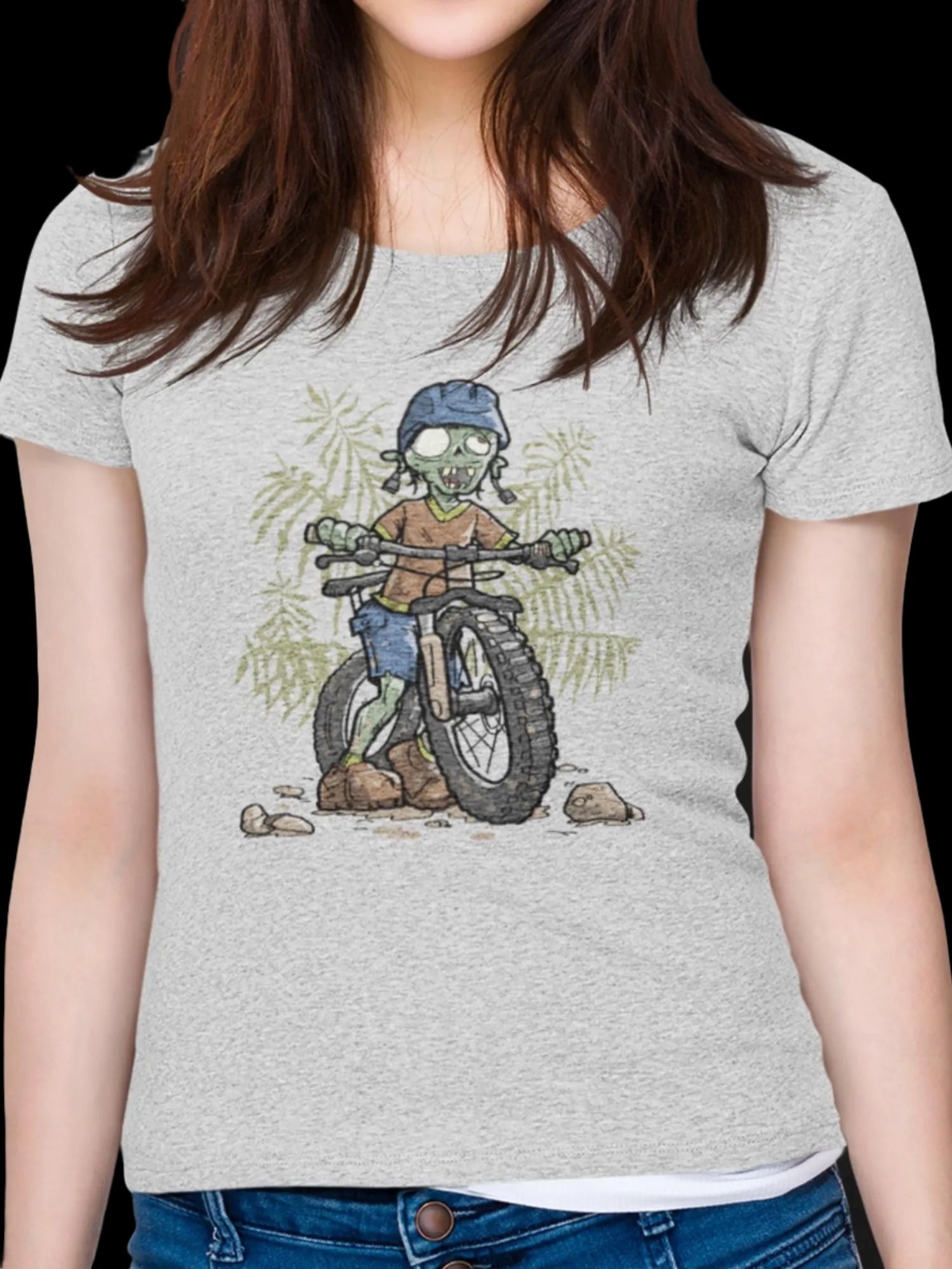 Zombie on Mountain Bike Bicycle T-Shirt